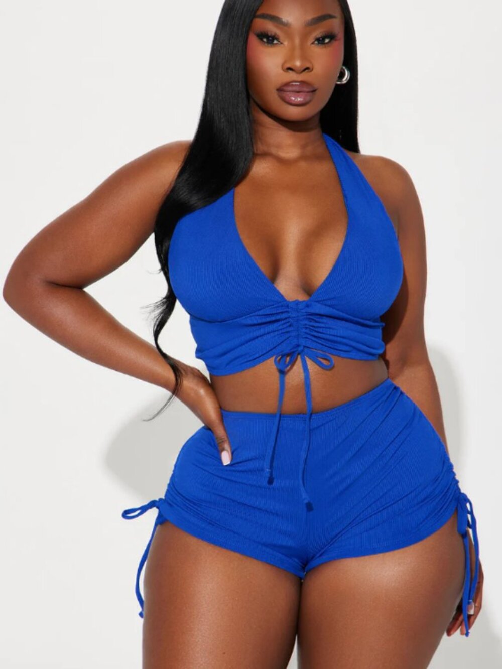 NWT Fashion Nova Size 2X Cobalt Blue Two Piece Swimsuit